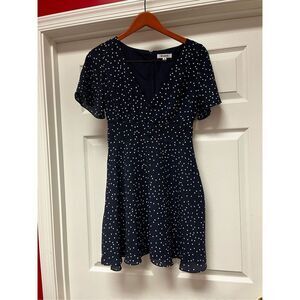 BB Dakota Navy Polka Dot Retro Swing Dress sz 2 NWOT